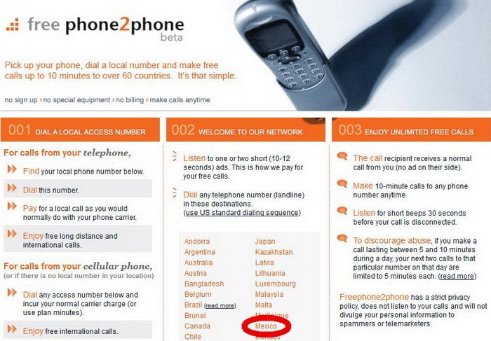 call mexico free using any phone