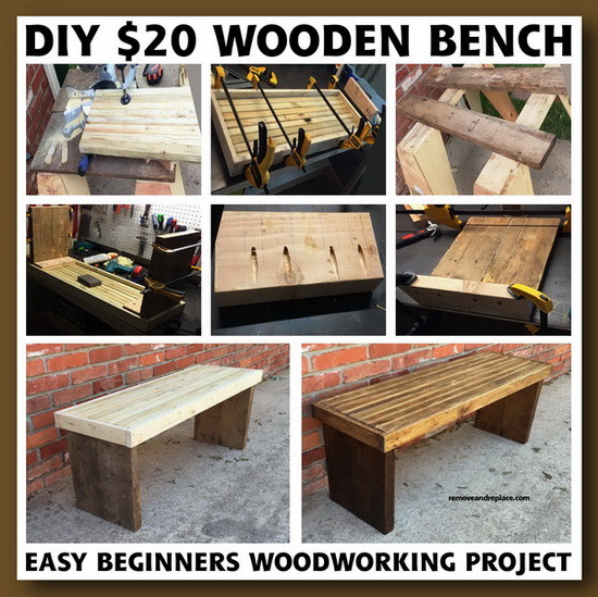 DIY $20 Dollar Beginner Wooden Bench Project 