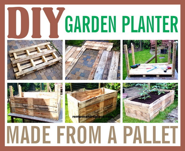 DIY Raised Garden Planter Made From A Wooden Pallet 