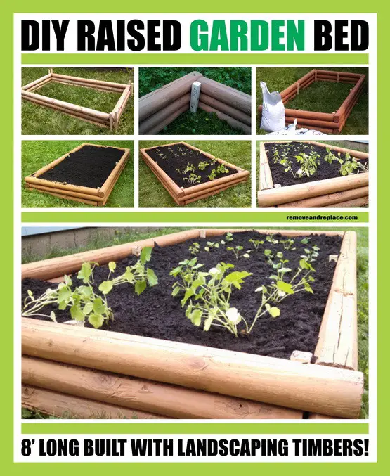 Diy Raised Garden Bed With Landscaping, Building A Raised Garden Bed With Landscape Timbers
