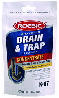 Roebic Laboratories K-67 Granular Concentrate Drain and Trap Cleaner, 16-Ounce Bag