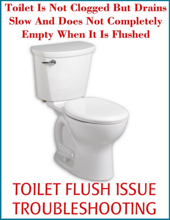 Toilet Is Not Clogged But Drains Slow And Does Not