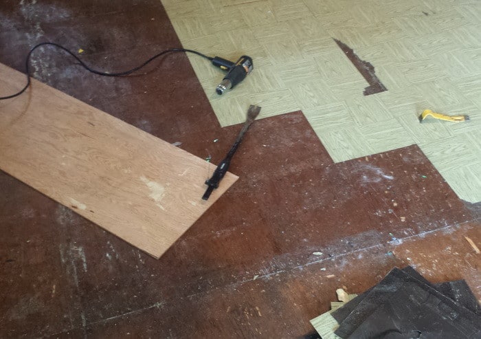 Remove linoleum from concrete