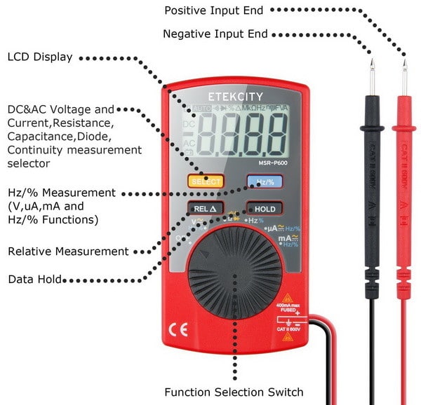 Auto Ranging Digital Multimeter (DMM) Multi Tester Voltmeter Ammeter Ohmmeter