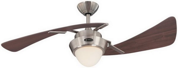 Westinghouse 7214100 Harmony Two-Light 48-Inch Two-Blade Indoor Ceiling Fan, Brushed Nickel with Opal Frosted Glass