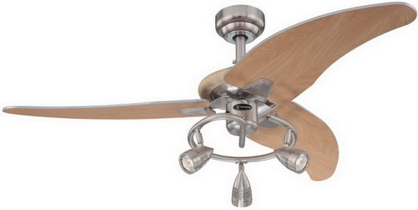 Westinghouse 7850500 Elite Three-Light 48-Inch Three-Blade Indoor Ceiling Fan, Brushed Nickel with Three Brushed Nickel Spotlights