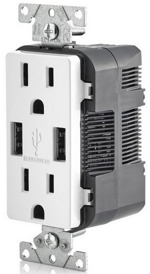 wall outlet with 2 USB