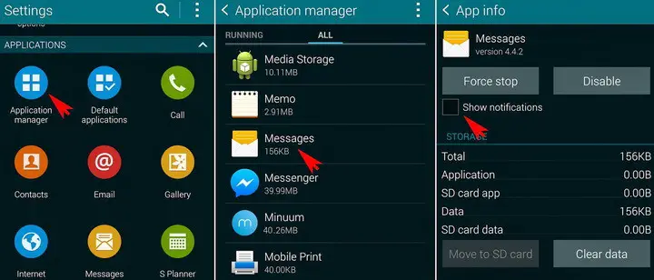 Disable app notifications on Android