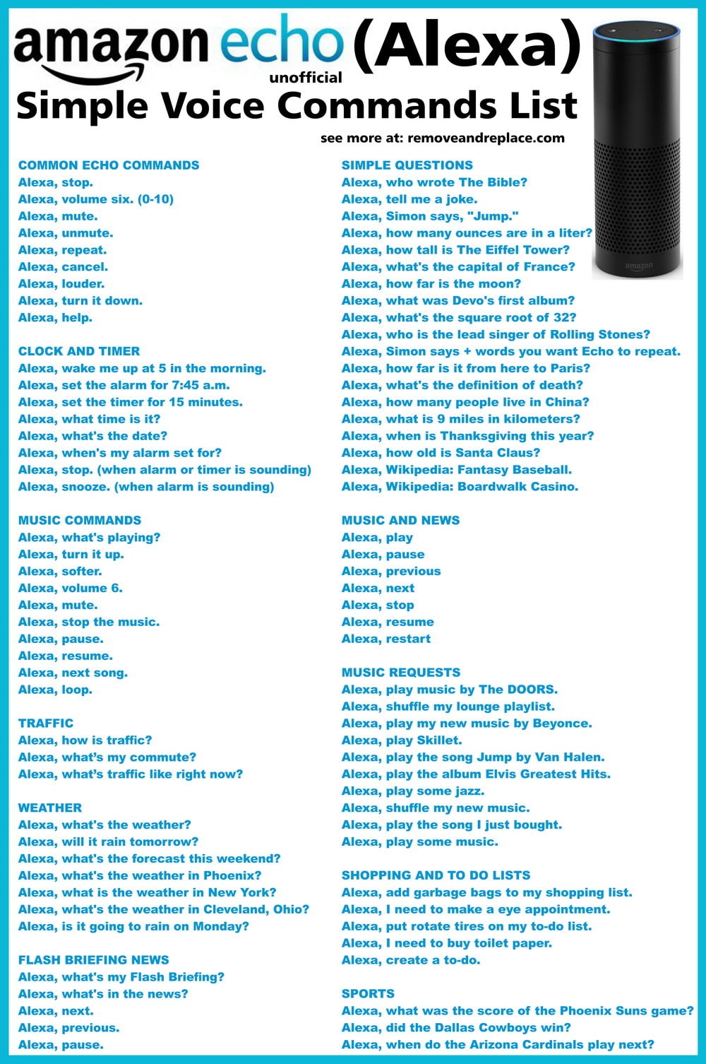 Amazon Echo Voice Commands