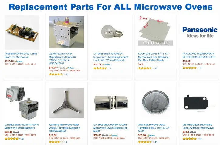 microwave oven replacement parts