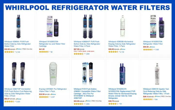 whirlpool refrigerator water filters