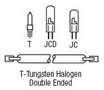 Bulb Sizes Shapes - T Double Ended Halogen Series Bulbs