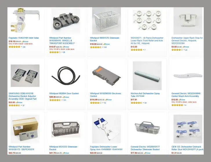 Dishwasher replacement parts