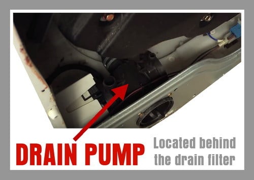 LG front load washer drain pump location
