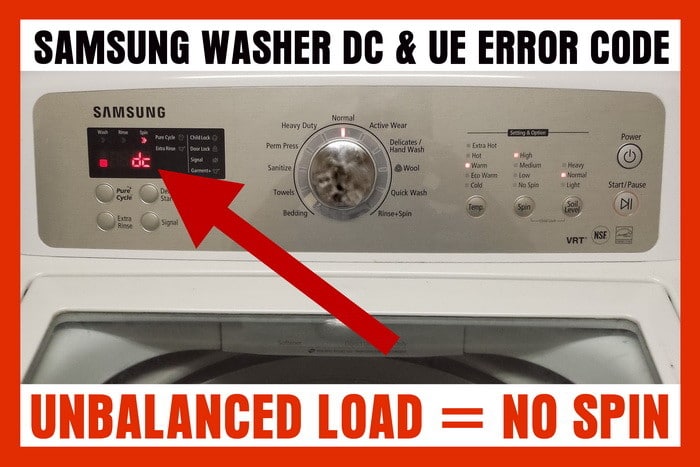 Samsung Washing Machine Displays Error Code DC - How To Clear Error?