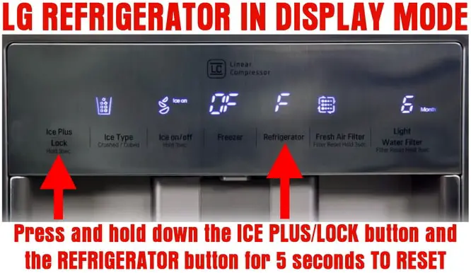 LG refrigerator reset display demo mode