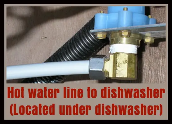 hot water line to dishwasher