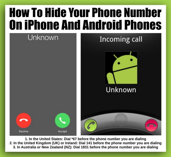 How To Hide Your Phone Number On iPhone And Android Phones