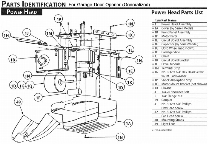 Electric Garage Door Opener Stopped Working No Power Green Light Not Lit [ 483 x 700 Pixel ]