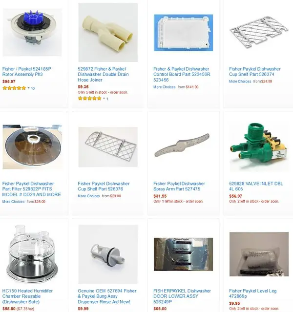 Fisher and Paykel Dishwasher Replacement Parts