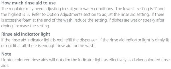 Fisher and Paykel Dishwasher Rinse Aid Instructions