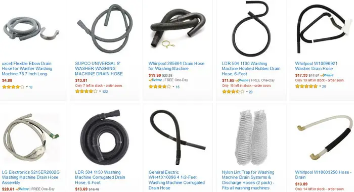 Washer Drain Hose - Different Lengths and Shapes