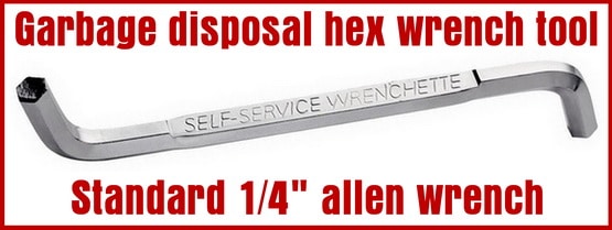 Garbage disposal hex wrench tool - Used to free jammed impeller