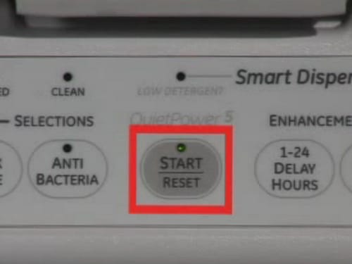 frigidaire gallery dishwasher reset sequence