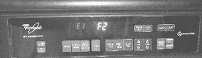 Whirlpool Oven Error E1 F2