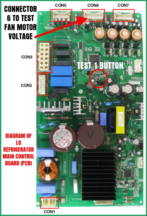 lg refrigerator error code er control pcb fan check fr voltage fridge wiring clear rf removeandreplace display fault parts motor