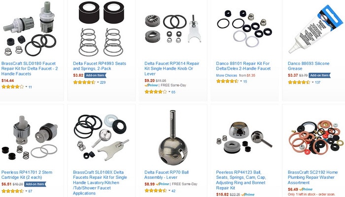 Faucet O Ring Size Chart