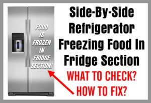 Side-By-Side Refrigerator Freezing Food In The Refrigerator Section