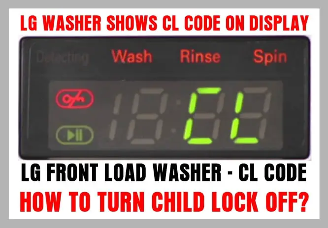 LG washer code cl error