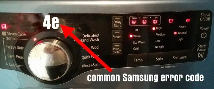 Samsung washing machine - 4e common error code