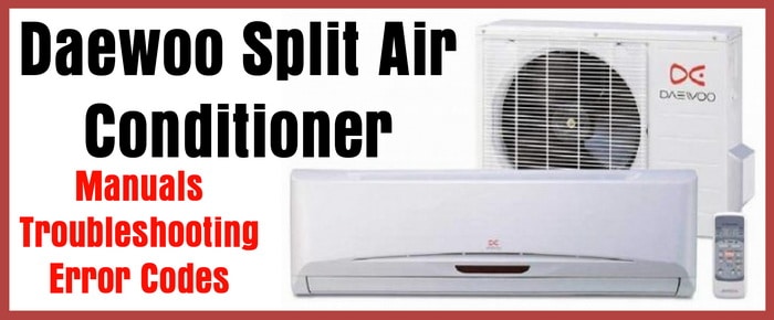 Daewoo Split Air Conditioner - Manuals - Troubleshooting - Error Codes