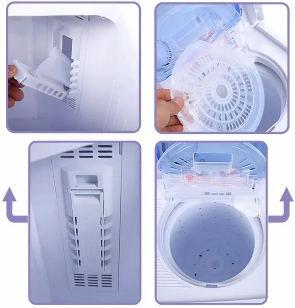 Giantex Costway Portable Mini Compact Twin Tub 11lb Washing Machine Washer Spin Dryer - Inside View
