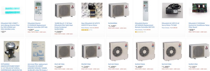 Mitsubishi AC Air Conditioner Parts and Replacements