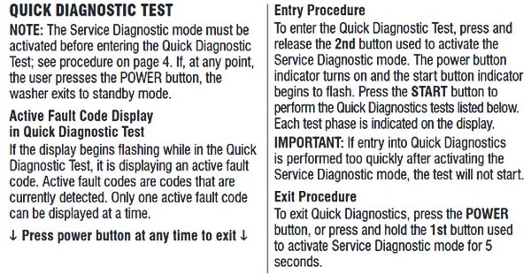 Whirlpool Washer Diagnostic Test 1