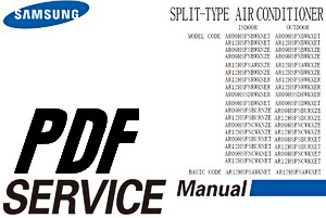 SAMSUNG SPLIT-TYPE AIR CONDITIONER SERVICE TROUBLESHOOTING MANUAL IN PDF