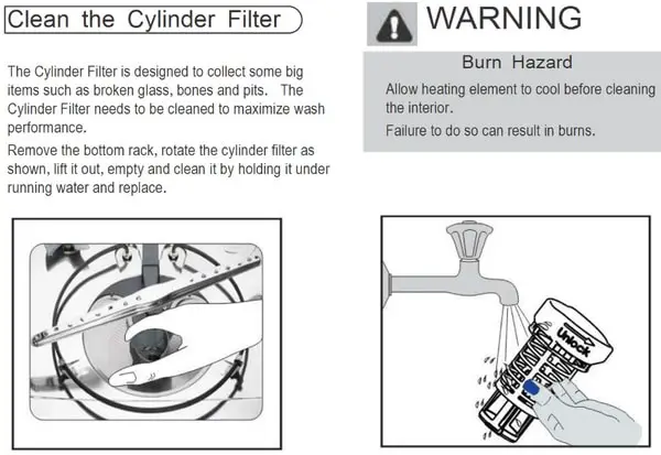 Thor Kitchen Dishwasher - Clean Cylinder Filter