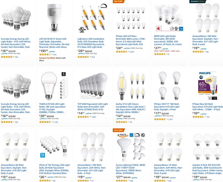 LED light bulbs in bulk