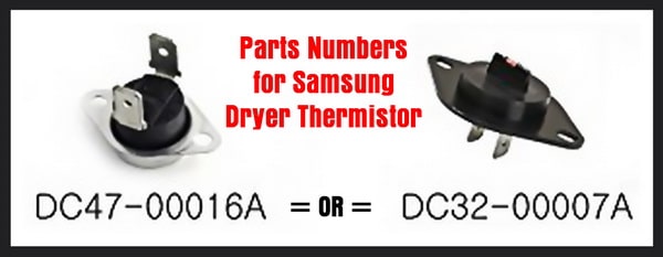 Samsung Dryer Thermistor DC32-00007A and Thermostat DC47-00016A