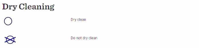 Dry Cleaning - Clothing Laundry Symbols