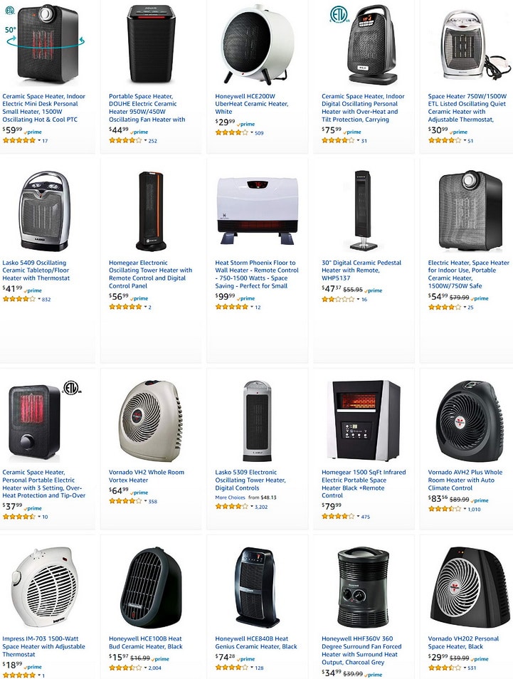 Amazon.com space heater Space Heaters Space Heaters Accessories Home Kitchen