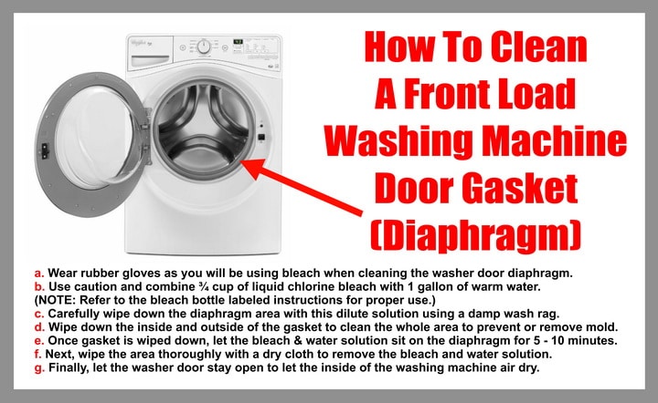 How To Clean The Door Gasket (Diaphragm) On A Front Load Washer - How To Clean Mold From Front Load Washer Gasket