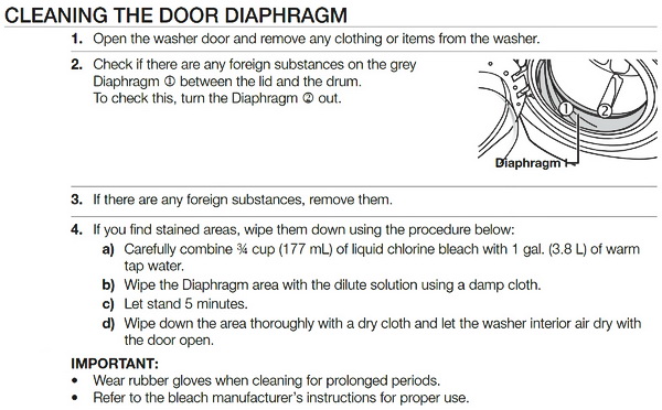 How To Clean The Door Gasket Diaphragm A Front Load Washer