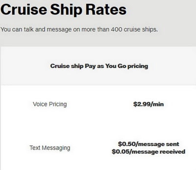 International Global Calling Verizon - Cruise Ship