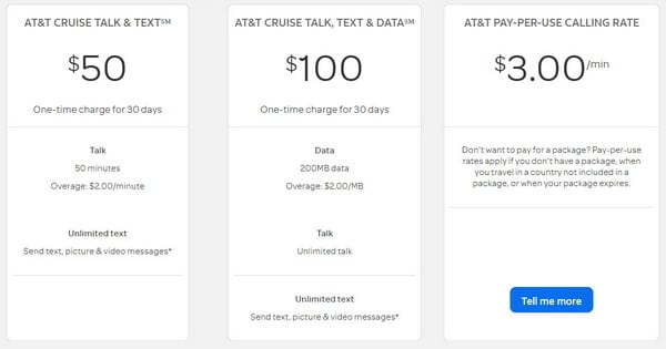 International Phone Plan - Cruise Packages from ATT