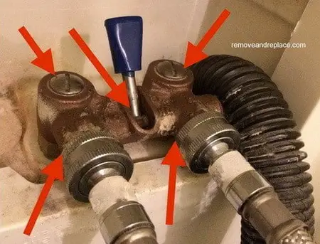 Water valves behind washer may be leaking