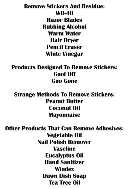 Products to remove stickers